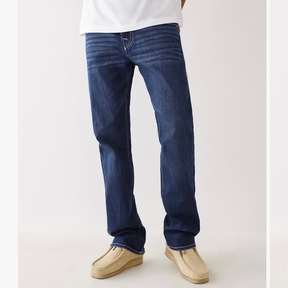 TRUE RELIGION | Ricky no-flap thick contrast stitch jeans